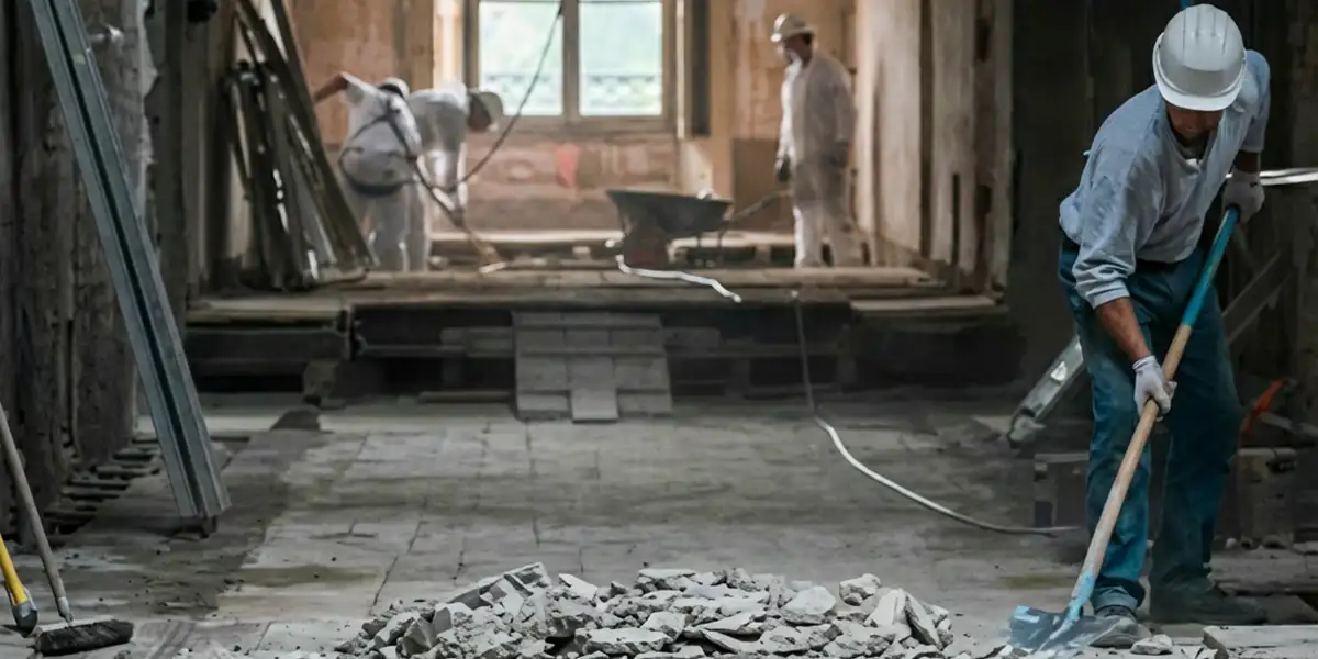 fire damage restoration professionals performing structural cleanup and restoration after a fire in Raleigh, NC