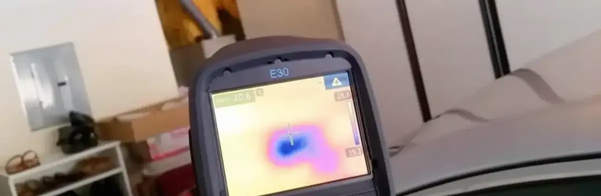 mold inspection using thermal imaging technology to detect moisture and hidden mold in a home in Raleigh, NC