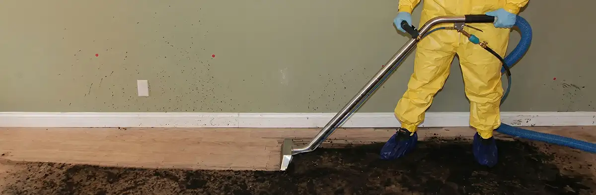 sewage removal service performing deep cleaning and extraction of sewage from an indoor area in Raleigh, NC
